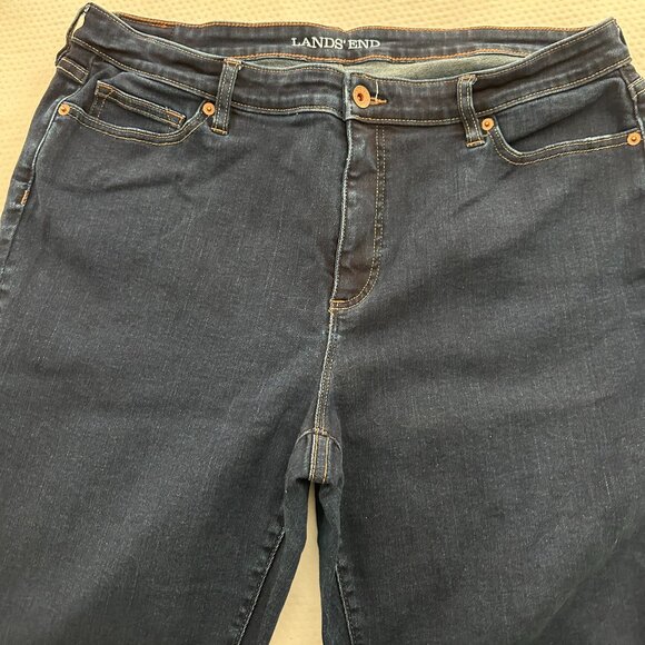 Lands' End Plus Size 18 Dark blue Slim leg jean NWOT - Picture 2 of 4